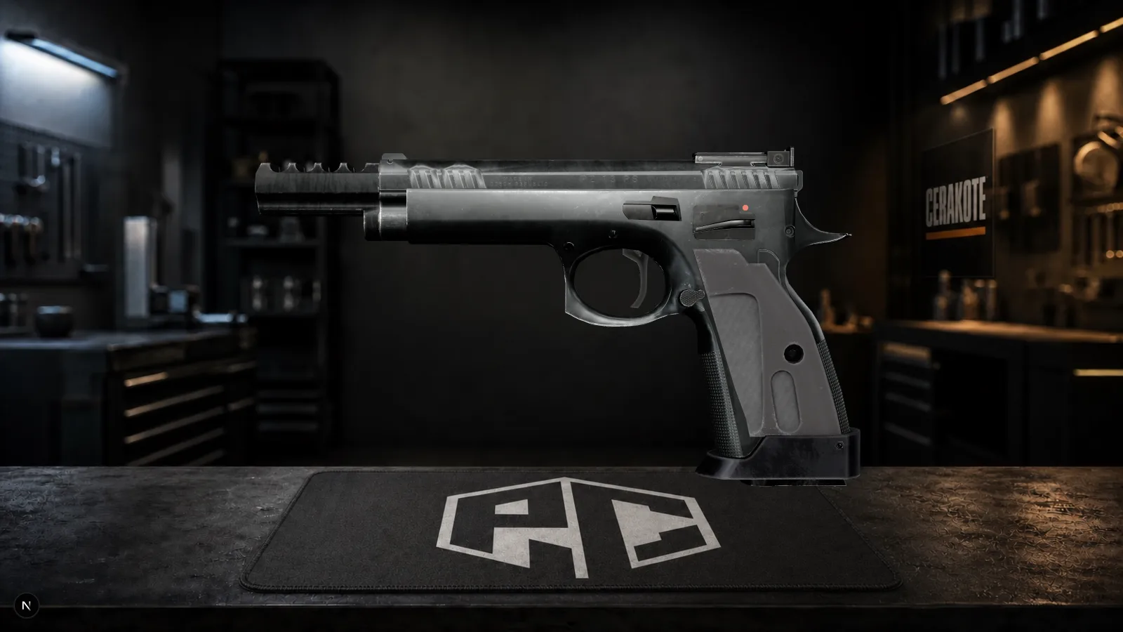 CZ 75 TS Czechmate configurado en el visor 3D de Puma Customs