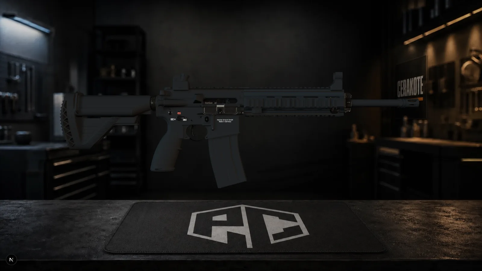 HK416 A5 configurado en el visor 3D de Puma Customs